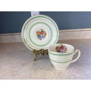 Vintage Weatherby Hanley England Royal Falcon Ware Tea Cup And Saucer Set